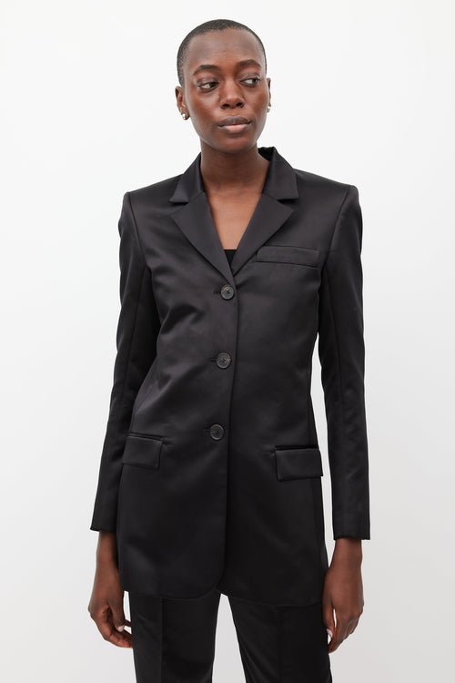 Beaufille Black Bronte Satin Blazer