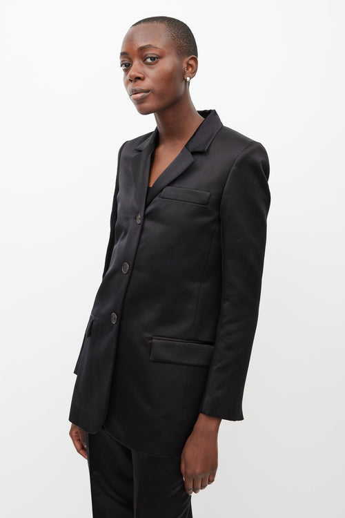 Beaufille Black Bronte Satin Blazer