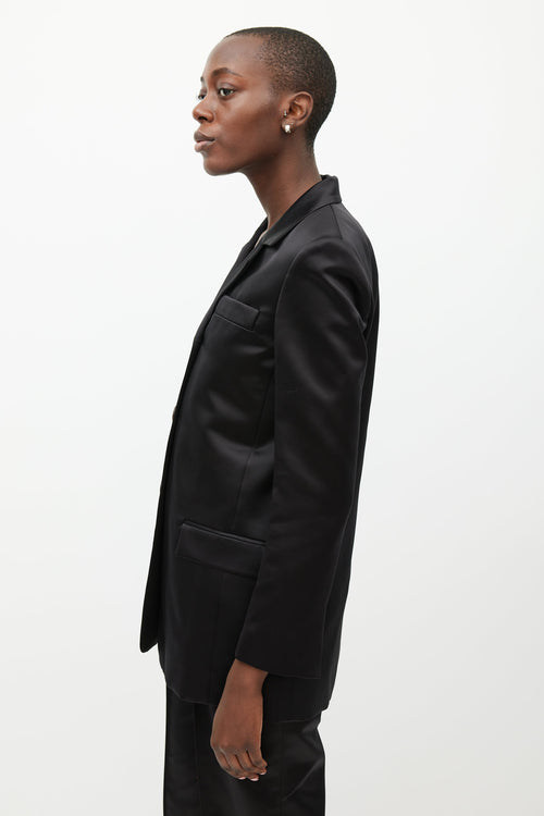 Beaufille Black Bronte Satin Blazer