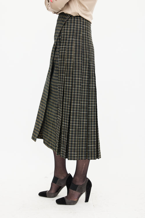 Beaufille Black 
Multi Kari Plaid Wrap Skirt