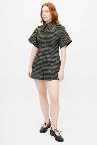 Beaufille Black 
Multicolour Plaid Shirt Dress