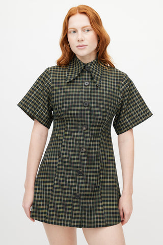 Beaufille Black 
Multicolour Plaid Shirt Dress