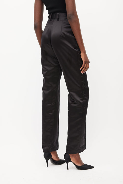 Beaufille Black Valli Satin Trouser