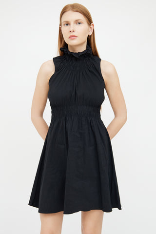 Beaufille Black Smocked High Neck Dress