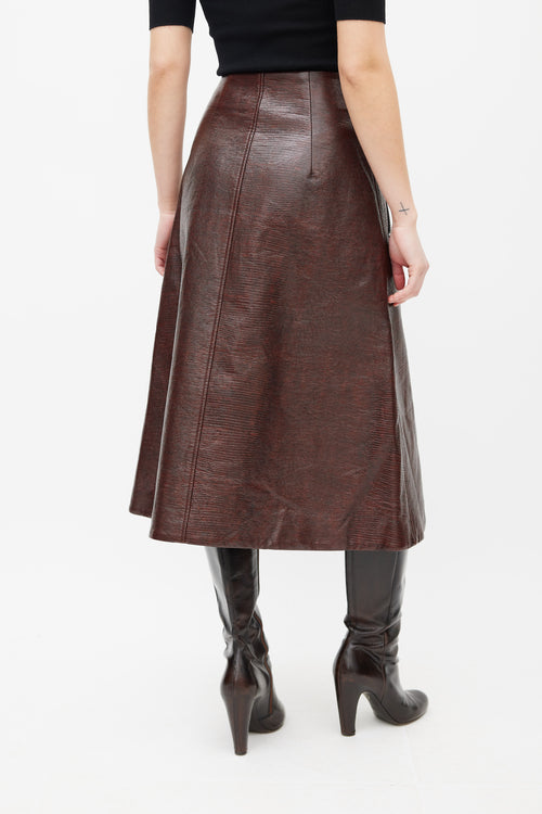 Beaufille Burgundy Faux Leather Garbo Skirt