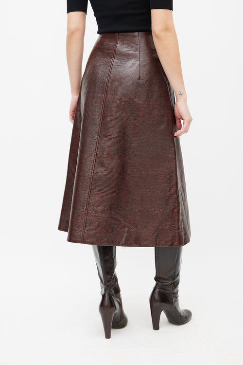 Beaufille Burgundy Faux Leather Garbo Skirt