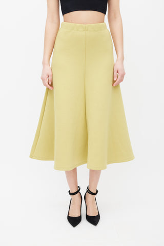 Beaufille Chartreuse Yellow Neoprene Curie Skirt