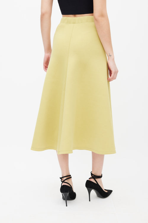 Beaufille Chartreuse Yellow Neoprene Curie Skirt