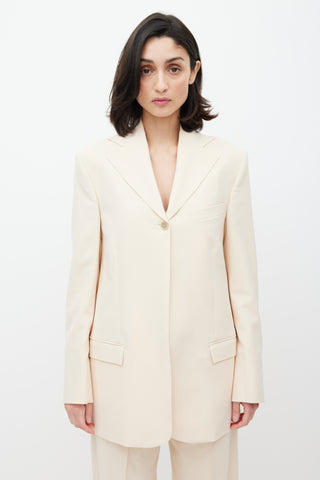 Beaufille Cream Rowe Single Button Blazer