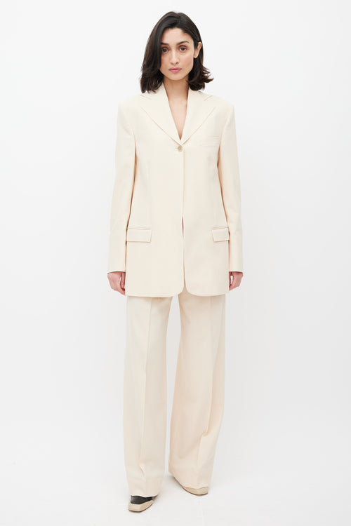 Beaufille Cream Rowe Single Button Blazer