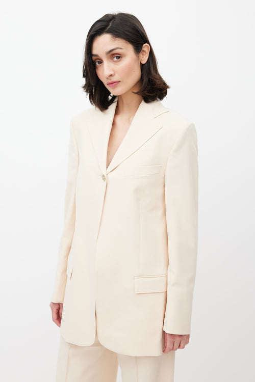 Beaufille Cream Rowe Single Button Blazer