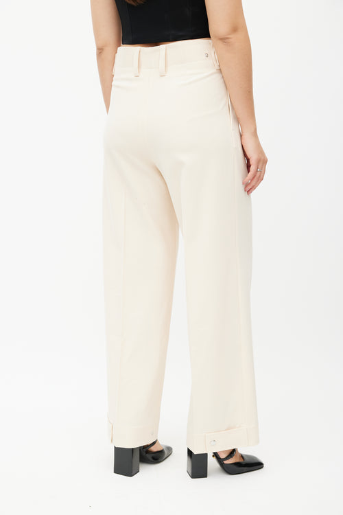 Beaufille Cream Ulla Pleated Wide Leg Trouser