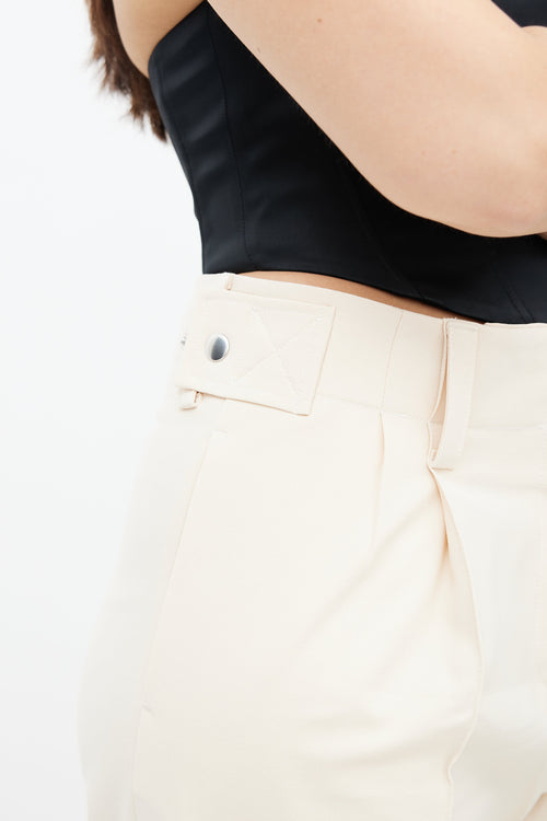 Beaufille Cream Ulla Pleated Wide Leg Trouser