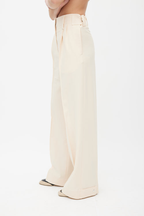 Beaufille Cream Ulla Wide Leg Trouser