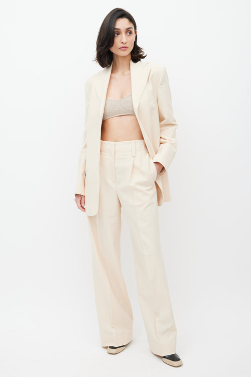 Beaufille Cream Ulla Wide Leg Trouser