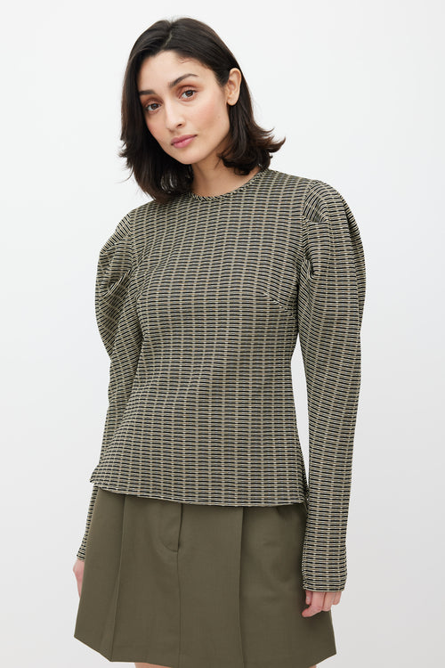 Beaufille Green 
Multi Cursa Striped Blouse