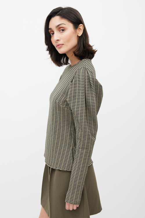 Beaufille Green 
Multi Cursa Striped Blouse