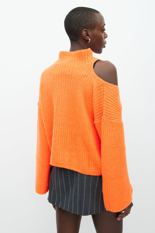 Beaufille Orange Cut Out Knit Sweater