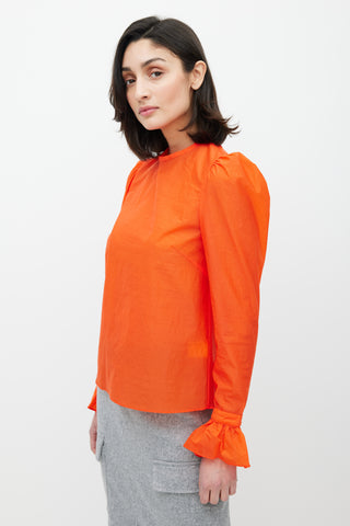 Beaufille Orange Semi Sheer Maiolino Blouse