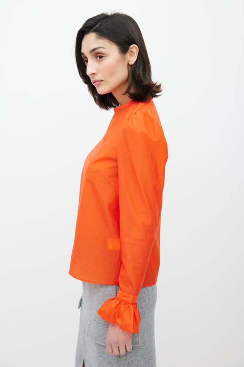 Beaufille Orange Semi Sheer Maiolino Blouse