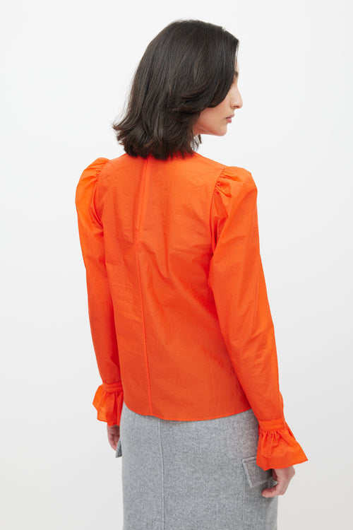 Beaufille Orange Semi Sheer Maiolino Blouse