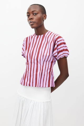 Beaufille Purple 
Burgundy Ivey Striped Top