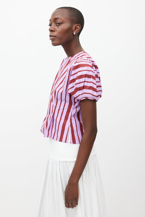 Beaufille Purple 
Burgundy Ivey Striped Top