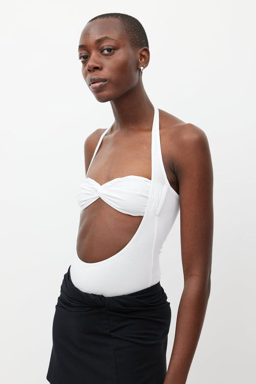 Beaufille White Baes Halter Bodysuit