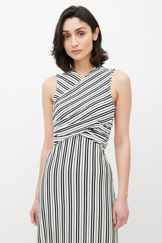 Beaufille White 
Black Damia Stripe Dress