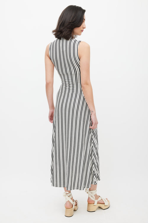 Beaufille White 
Black Damia Stripe Dress