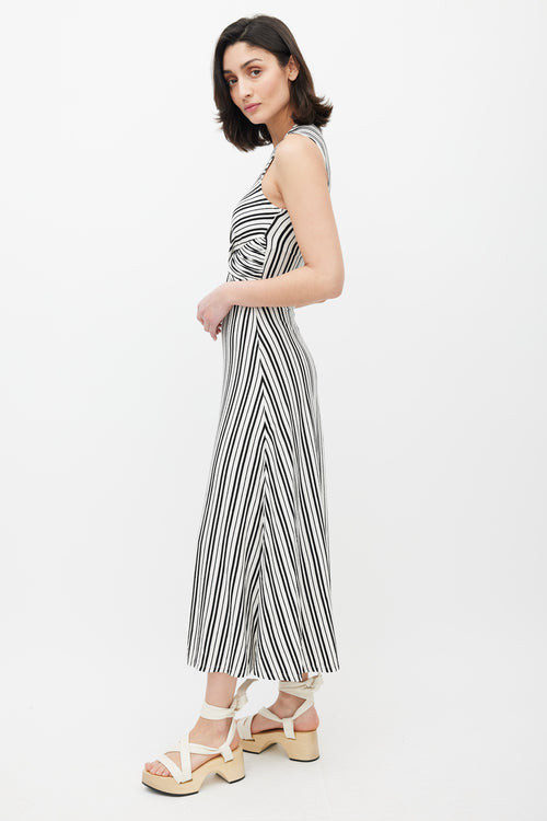 Beaufille White 
Black Damia Stripe Dress