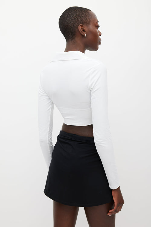 Beaufille White Coma Gathered Crop Top