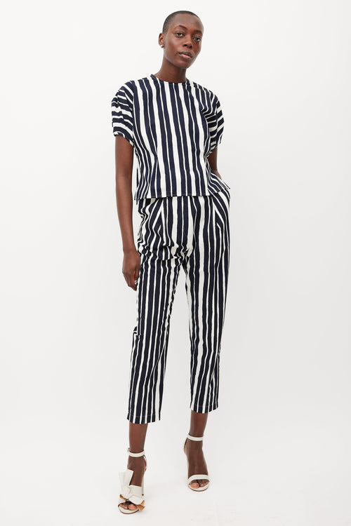 Beaufille White 
Navy Ivey Striped Top