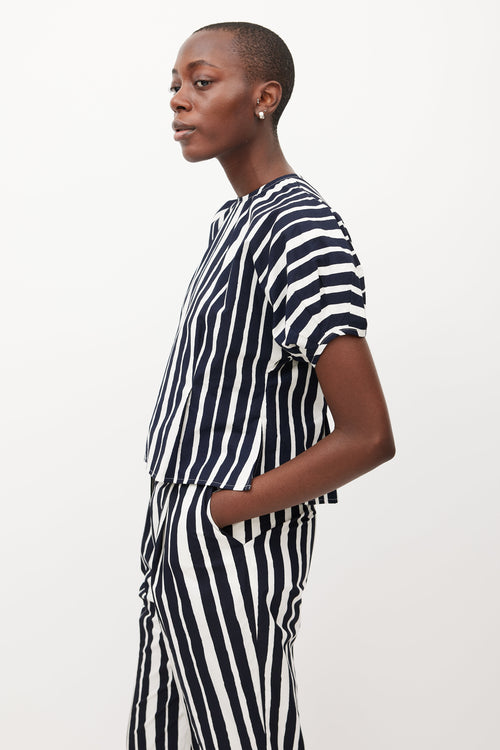 Beaufille White 
Navy Ivey Striped Top