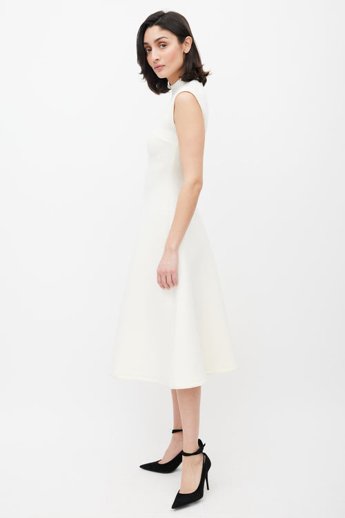 Beaufille White Neoprene Getty Sleeveless Dress