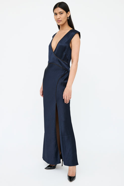 Bec+Bridge Navy Wrap V-Neck Dress