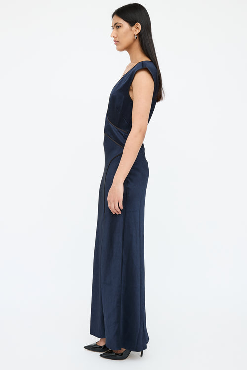 Bec+Bridge Navy Wrap V-Neck Dress