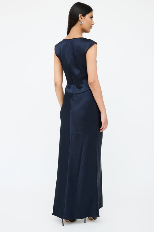 Bec+Bridge Navy Wrap V-Neck Dress