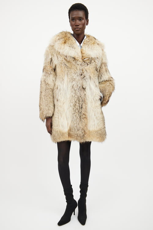 VSP Archive Brown Long Sleeve Fur Coat