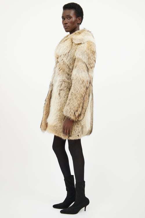 VSP Archive Brown Long Sleeve Fur Coat