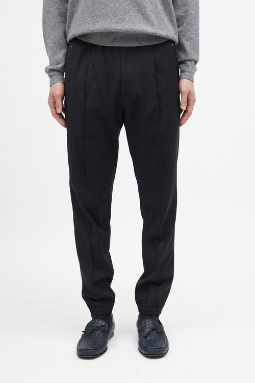 Berluti Black Wool Pleated Jogger