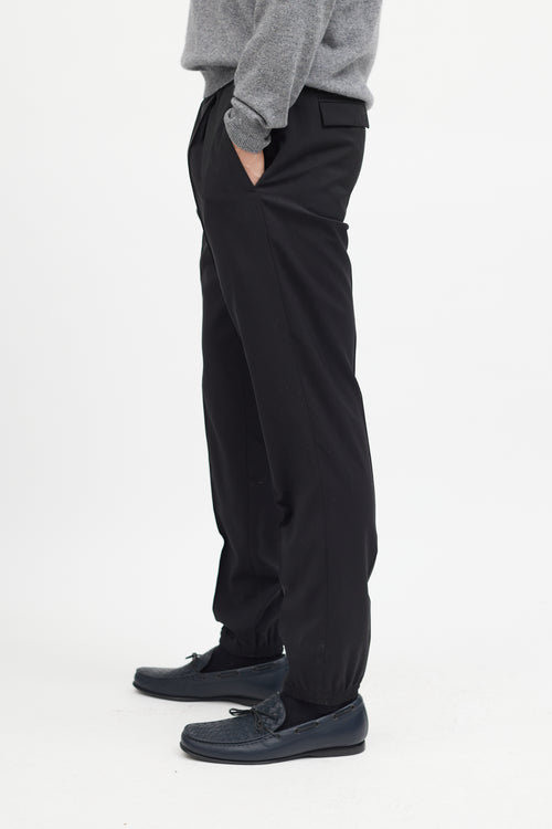 Berluti Black Wool Pleated Jogger