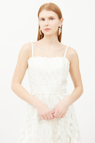 Betsey Johnson White Lace Belted Dress