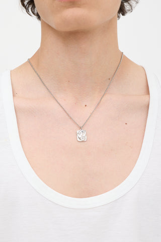 Biko Silver Square Face Necklace