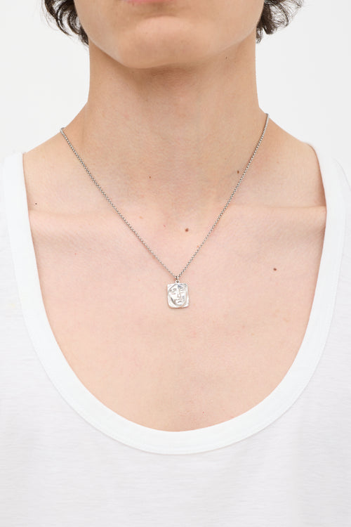 Biko Silver Square Face Necklace