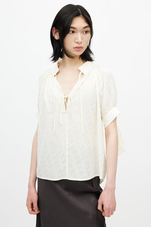 Birgette Herskind Cream Gajol Monogram Top