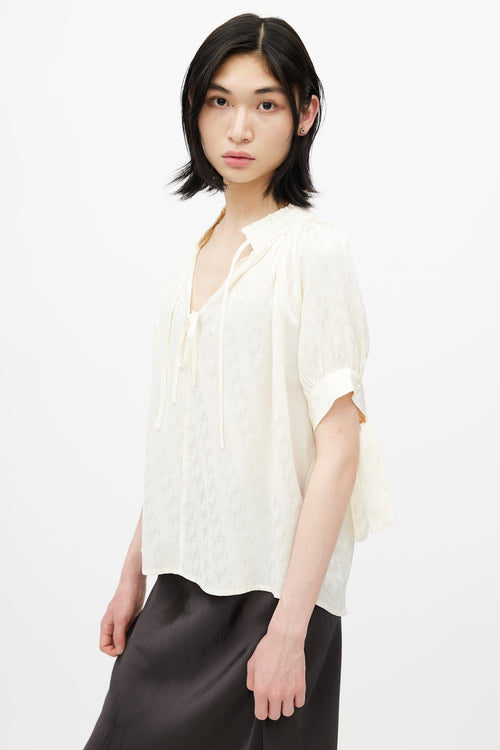 Birgette Herskind Cream Gajol Monogram Top