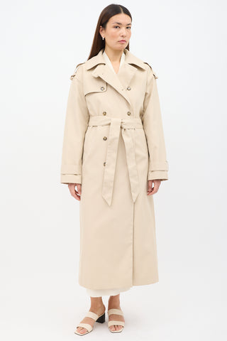 Birgitte Herskind Beige Astra Double Breasted Trench Coat