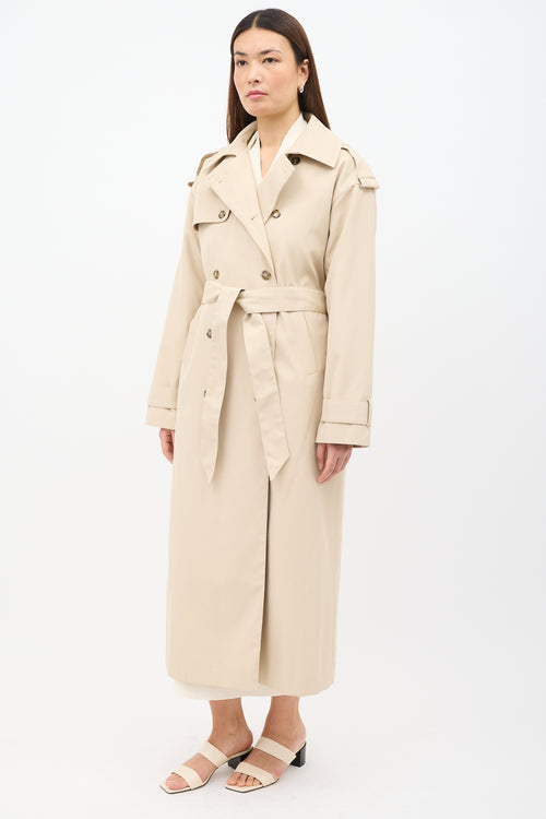 Birgitte Herskind Beige Astra Double Breasted Trench Coat