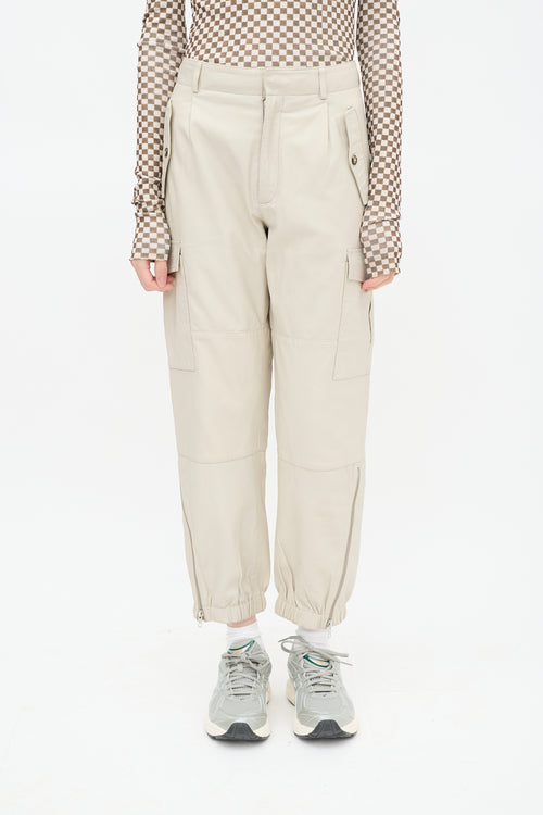 Birgitte Herskind Beige Leather Cargo Pant